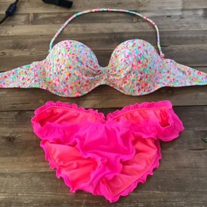 Halter swim bikini with cheeky botttoms